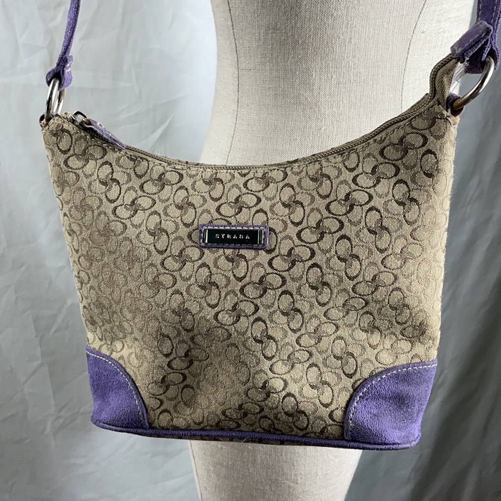 Strada purple and tan shoulder bag